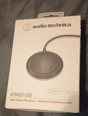 Audio-Technica Black and White ATR4697-USB Digital Tabletop Microphone#c